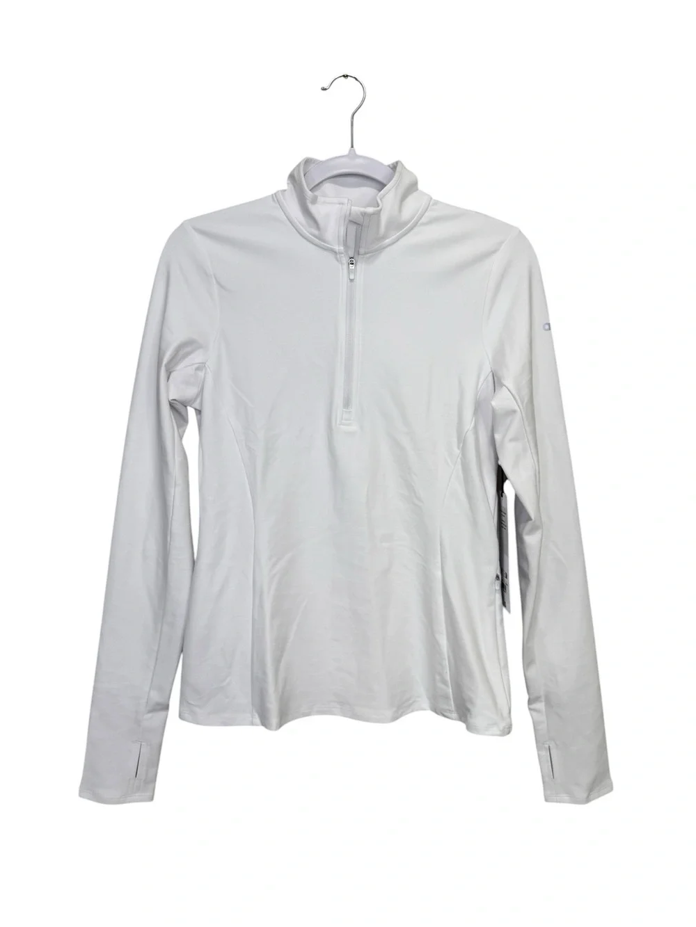 ALO Yoga White Long-Sleeve Half-Zip Top